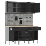 8-piece work cabinet and tool panel set black MDF and metal by , Work tables - Ref: Foro24-3321440, Price: 603,62 €, Discount: %