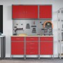 8-piece workbench set Red Steel by , Work tables - Ref: Foro24-3321441, Price: 581,55 €, Discount: %