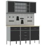 7-piece workbench set in black steel by , Work tables - Ref: Foro24-3321442, Price: 590,54 €, Discount: %