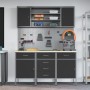 7-piece workbench set in black steel by , Work tables - Ref: Foro24-3321442, Price: 590,54 €, Discount: %
