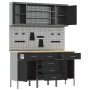 7-piece workbench set in black steel by , Work tables - Ref: Foro24-3321442, Price: 590,54 €, Discount: %