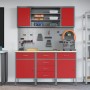 7-Piece Red Steel Workbench Set by , Work tables - Ref: Foro24-3321443, Price: 536,59 €, Discount: %