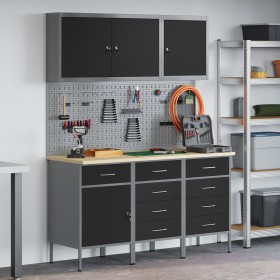 8-Piece Workbench Set Black Steel by , Work tables - Ref: Foro24-3321446, Price: 611,98 €, Discount: %