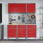 8-Piece Workbench Set in Red Steel by , Work tables - Ref: Foro24-3321447, Price: 600,63 €, Discount: %