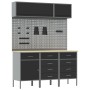 Juego de banco de trabajo de 8 piezas acero negro de , Mesas de trabajo - Ref: Foro24-3321450, Precio: 645,51 €, Descuento: %