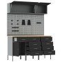 Juego de banco de trabajo de 8 piezas acero negro de , Mesas de trabajo - Ref: Foro24-3321450, Precio: 645,51 €, Descuento: %