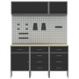 Juego de banco de trabajo de 8 piezas acero negro de , Mesas de trabajo - Ref: Foro24-3321450, Precio: 645,51 €, Descuento: %