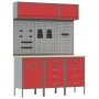 8-piece workbench set in red steel by , Work tables - Ref: Foro24-3321451, Price: 600,11 €, Discount: %