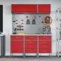 8-piece workbench set in red steel by , Work tables - Ref: Foro24-3321451, Price: 600,11 €, Discount: %
