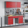 8-teiliges Schrank- und Werkzeugplatten-Set aus MDF und rotem Metall von , Arbeitstische - Ref: Foro24-3321459, Preis: 535,07...