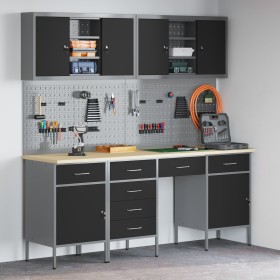 10-teiliges Werkbank-Set aus schwarzem Stahl von , Arbeitstische - Ref: Foro24-3321478, Preis: 757,62 €, Rabatt: %