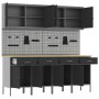 Set mit 10 Stück für Arbeitsschrank und Lochplatte Schwarz MDF und Metall von , Arbeitstische - Ref: Foro24-3321482, Preis: 7...