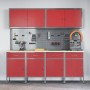 Set de Gabinete y Panel Perforado de 10 Piezas Rojo MDF y Metal de , Mesas de trabajo - Ref: Foro24-3321483, Precio: 872,79 €...