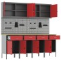 Set de Gabinete y Panel Perforado de 10 Piezas Rojo MDF y Metal de , Mesas de trabajo - Ref: Foro24-3321483, Precio: 872,79 €...