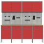Set de Gabinete y Panel Perforado de 10 Piezas Rojo MDF y Metal de , Mesas de trabajo - Ref: Foro24-3321483, Precio: 872,79 €...