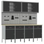 Set de armario y panel de perforación de 10 piezas negro de MDF y metal de , Mesas de trabajo - Ref: Foro24-3321484, Precio: ...