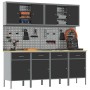 Set de armario y panel de perforación de 10 piezas negro de MDF y metal de , Mesas de trabajo - Ref: Foro24-3321484, Precio: ...