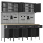 Set de armario y panel de perforación de 10 piezas negro de MDF y metal de , Mesas de trabajo - Ref: Foro24-3321484, Precio: ...