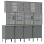 Set of 10 cabinet and drilling panel of 10 pieces black made of MDF and metal by , Work tables - Ref: Foro24-3321484, Price: ...