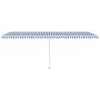 Manual retractable awning with blue and white LED 600x350 cm by vidaXL, Awnings - Ref: Foro24-3069681, Price: 863,54 €, Disco...