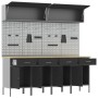 10-Piece Work Cabinet and Tool Panel Set Black MDF and Metal by , Work tables - Ref: Foro24-3321486, Price: 885,76 €, Discoun...