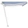 Manual retractable awning with blue and white LED 600x350 cm by vidaXL, Awnings - Ref: Foro24-3069681, Price: 863,54 €, Disco...