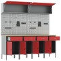 Set aus 10 Stück Arbeitsschrank und roter MDF- und Metallstiftplatte von , Arbeitstische - Ref: Foro24-3321487, Preis: 786,60...