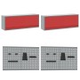 Set aus 10 Stück Arbeitsschrank und roter MDF- und Metallstiftplatte von , Arbeitstische - Ref: Foro24-3321487, Preis: 786,60...