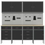 Set of Work Cabinet and 10 Peg Panel of 10 Pieces Black MDF and Metal by , Work tables - Ref: Foro24-3321488, Price: 847,50 €...