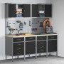 10-piece work cabinet and perforated panel set black MDF and metal by , Work tables - Ref: Foro24-3321490, Price: 856,03 €, D...