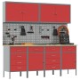 10-Piece Work Cabinet and Nail Panel Set Red MDF and Metal by , Work tables - Ref: Foro24-3321489, Price: 830,62 €, Discount: %