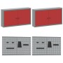 10-Piece Work Cabinet and Nail Panel Set Red MDF and Metal by , Work tables - Ref: Foro24-3321489, Price: 830,62 €, Discount: %