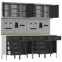 10-piece work cabinet and perforated panel set black MDF and metal by , Work tables - Ref: Foro24-3321490, Price: 856,03 €, D...
