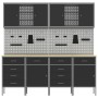 10-piece work cabinet and perforated panel set black MDF and metal by , Work tables - Ref: Foro24-3321490, Price: 856,03 €, D...