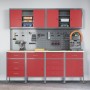 10-Piece Work Cabinet and Nail Board Set in Red, MDF and Metal by , Work tables - Ref: Foro24-3321491, Price: 823,41 €, Disco...
