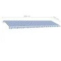 Manual retractable awning with blue and white LED 600x350 cm by vidaXL, Awnings - Ref: Foro24-3069681, Price: 863,54 €, Disco...