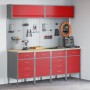 10-teiliges Schrank- und Werkzeugtafel-Set Rot MDF und Metall von , Arbeitstische - Ref: Foro24-3321493, Preis: 813,77 €, Rab...