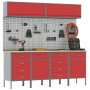 10-teiliges Schrank- und Werkzeugtafel-Set Rot MDF und Metall von , Arbeitstische - Ref: Foro24-3321493, Preis: 813,77 €, Rab...