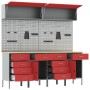 10-Piece Cabinet and Tool Board Set Red MDF and Metal by , Work tables - Ref: Foro24-3321493, Price: 813,77 €, Discount: %