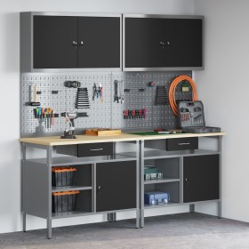 Juego de Banco de Trabajo de 8 Piezas en Acero Negro de , Mesas de trabajo - Ref: Foro24-3321494, Precio: 596,80 €, Descuento: %