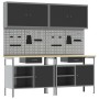 8-Piece Workbench Set in Black Steel by , Work tables - Ref: Foro24-3321494, Price: 619,35 €, Discount: %