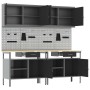 8-Piece Workbench Set in Black Steel by , Work tables - Ref: Foro24-3321494, Price: 619,35 €, Discount: %