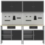 8-Piece Workbench Set in Black Steel by , Work tables - Ref: Foro24-3321494, Price: 619,35 €, Discount: %