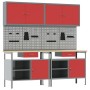 Red Steel 8-Piece Workbench Set by , Work tables - Ref: Foro24-3321495, Price: 621,04 €, Discount: %