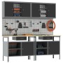 8-Piece Workbench Set in Black Steel by , Work tables - Ref: Foro24-3321496, Price: 614,15 €, Discount: %