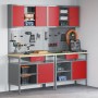 8-Piece Workbench Set in Red Steel by , Work tables - Ref: Foro24-3321497, Price: 615,68 €, Discount: %