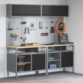 Set de Banco de Trabajo de 8 Piezas en Acero Negro de , Mesas de trabajo - Ref: Foro24-3321498, Precio: 633,87 €, Descuento: %