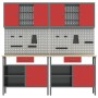 8-Piece Workbench Set in Red Steel by , Work tables - Ref: Foro24-3321497, Price: 615,68 €, Discount: %