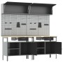 8-Piece Workbench Set in Black Steel by , Work tables - Ref: Foro24-3321498, Price: 646,07 €, Discount: %