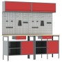 Conjunto de banco de trabajo de 8 piezas en acero rojo de , Mesas de trabajo - Ref: Foro24-3321499, Precio: 610,59 €, Descuen...